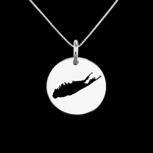 Long-island Map Pendant .925 Sterling Silver Pendant, Genuine handmade  Pendant.