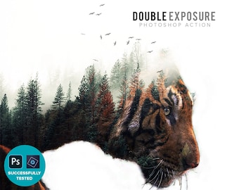 Double Exposure Photoshop Action | Easy Double Exposure Photo Effects | Instant digital download| High Quality Photoshop Effects