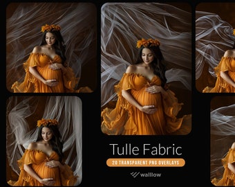Tulle Veil Transparent PNG Photoshop overlays Digital Flying Tulle Veil Overlays Tulle Overlays Maternity Session Fabric Overlays PNG Veil