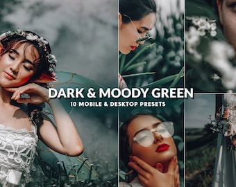 10 Lightroom Desktop and Mobile Presets Dark & Moody Green Professional Instagram Presets | Outdoor Portrait Wedding Presets | Photography