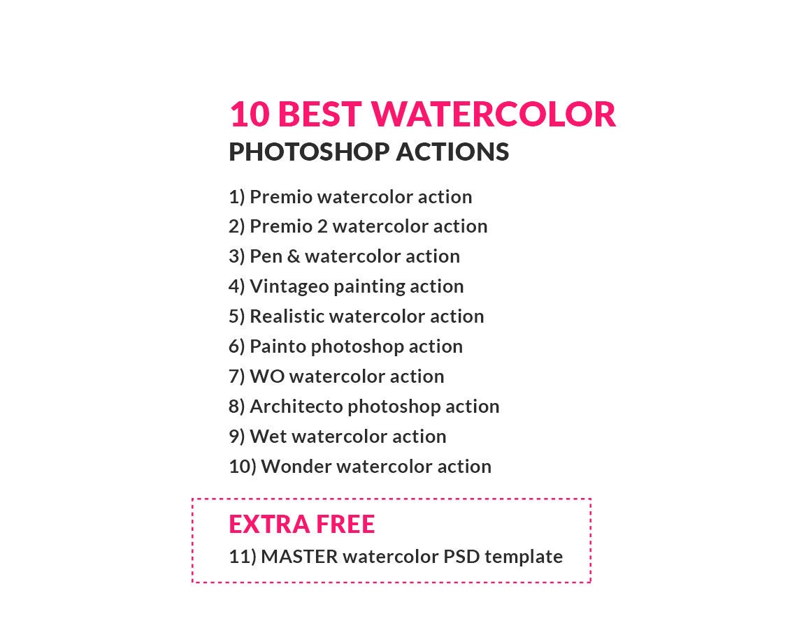 Watercolor Photoshop Action Bundle, Photoshop Watercolor Effect ...