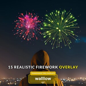 Realistic Firework Overlays, Firework PNG overlay, 4th of July Independence Day Fireworks Overlays Photoshop Composite, firework display