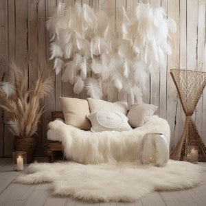 White Boho Digital Backdrops Maternity Digital Backdrops Studio Backdrop Overlay Photography backdrop Boho Background Floral Backdrops