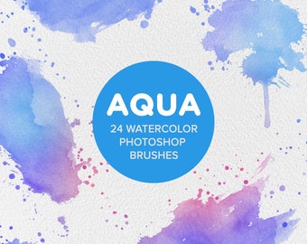Watercolor Brushes for Photoshop, Splatter Brushes, Photoshop watercolor brushes For Digital drawing brushes for Artworks | Digital download