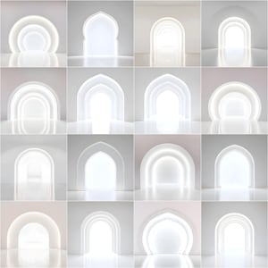 White Arches Digital Backdrops Maternity Backdrop Overlays, Backlit White Minimal Arch Studio Fine Art Textures Digital Maternity Background