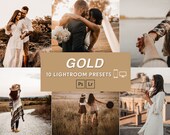 10 Best Seller Gold Brown Desktop & Mobile Lightroom Presets | Chocolate Tone Filter | Boho Gold Wedding Preset | Brown Presets