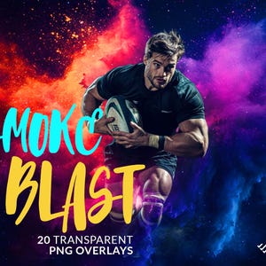 PNG Smoke Overlay | High-Resolution Smoke Blast Effect for Photoshop, Digital Art, Sublimation | Sports Backgrounds for posters & banners