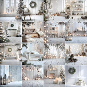White Christmas Studio Digital Backdrops | Holiday Christmastime ...