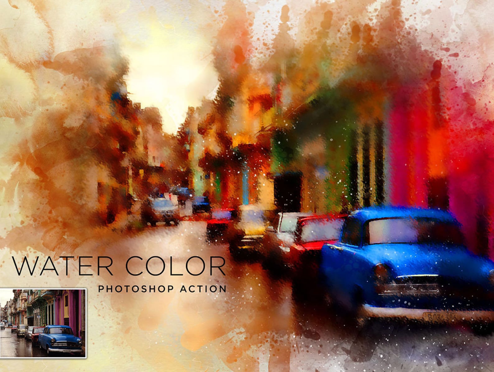 Realistic Watercolor Painting Photoshop Action | Digital Download ...