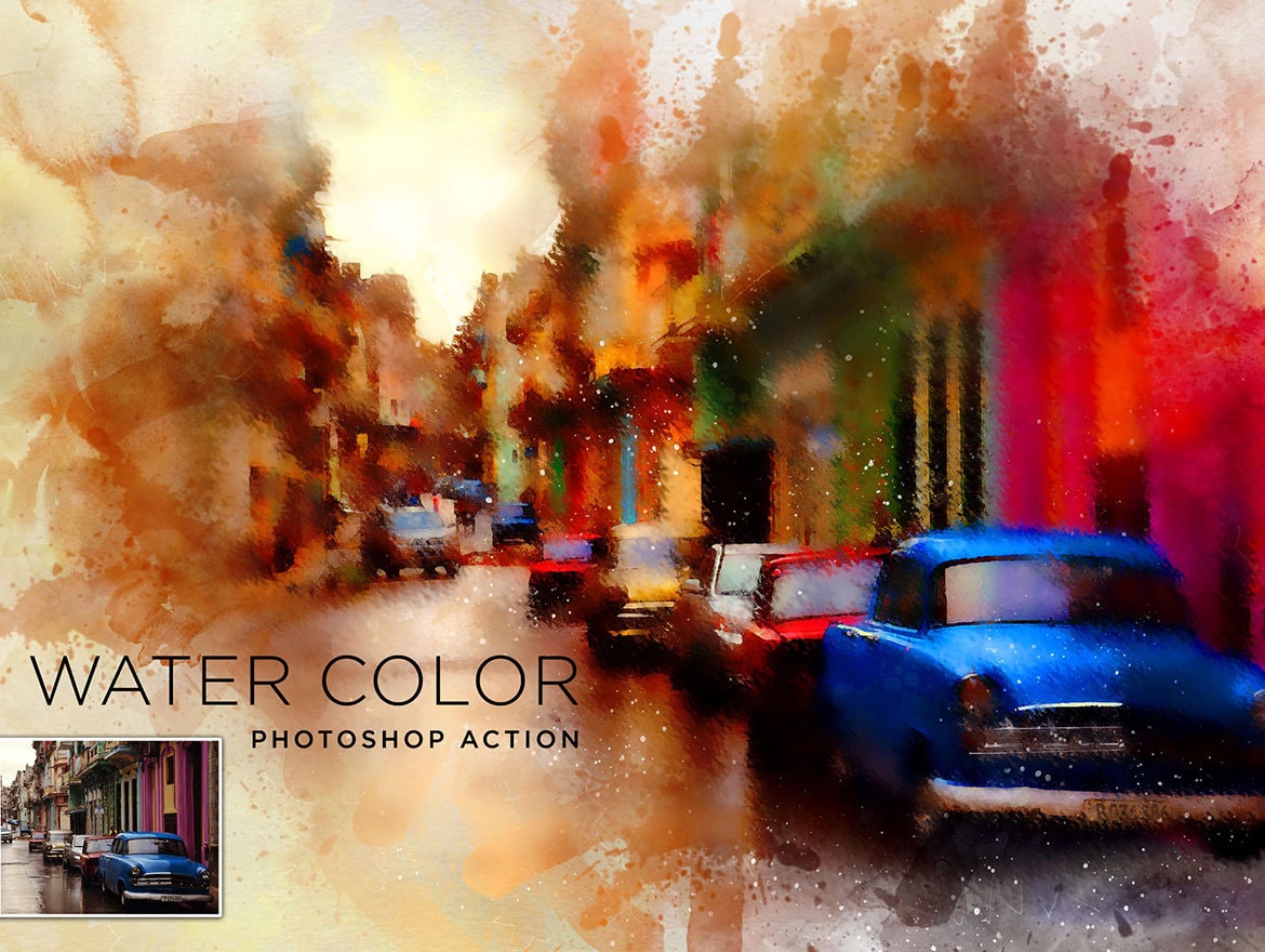 Realistic Watercolor Painting Photoshop Action | Digital Download ...