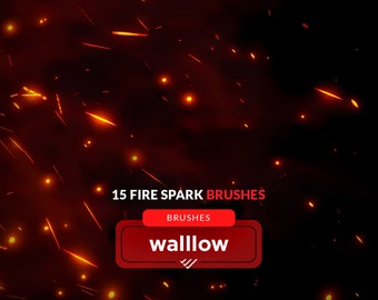 Fire Spark Photoshop brushes, Realistic spark Brush, Digital Spark texture brushes, spark effect brushes for photo editing, spark clipart