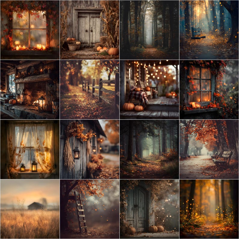 Autumn Digital Backdrops, Fall Photography Backgrounds for Maternity ...