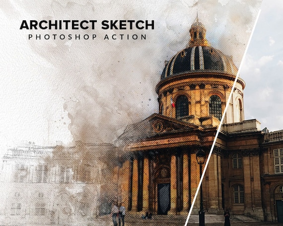 Architecture Sketch - Photoshop Action Tutorial - YouTube