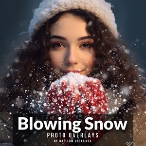 12 Blowing snow overlays, Realistic snow overlay, snow Photoshop overlays, winter overlay, Christmas overlay, Winter digital photography