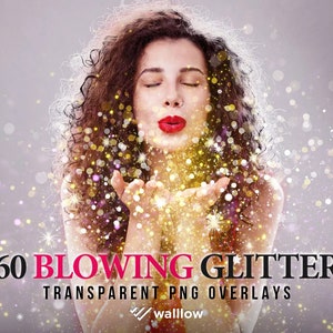 Blowing Glitter Overlays Realistic Glitter dust photoshop overlays Digital Glitter overlay Sparkle Overlays Gold bokeh dust photo editing
