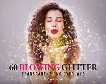 Blowing Glitter Overlays Realistic Glitter dust photoshop overlays Digital Glitter overlay Sparkle Overlays Gold bokeh dust photo editing