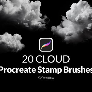 Procreate stamps clouds, Realistic clouds Procreate brushes, Cloud stamps, Procreate digital stamps, Cloud effects Digital download