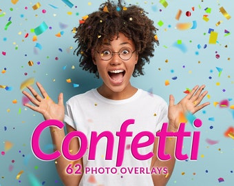 Confetti Overlays Color confetti overlay photoshop Blowing Confetti Glitter Photoshop Overlays Wedding Birthday Party confetti PNG overlay