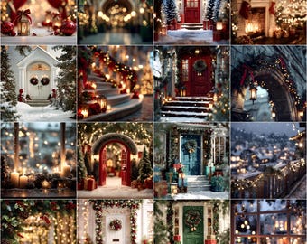 100 Christmas Digital Backdrops, Cozy Holiday Photography Backgrounds, Blurred Winter Studio Backdrops, Christmas Photo Background Bundle