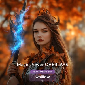 Magic Power Light-foto-overlays | Mystic Energy-lichteffecten voor Photoshop | Transparante png-overlayset | Directe digitale download