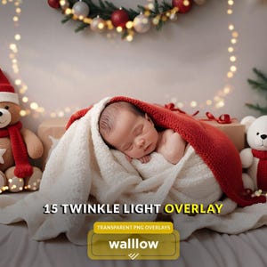 Twinkle Light Cake Smash Bokeh Light Photoshop Overlays | Fairy Light Photography Overlay Backdrops for Newborn, Christmas Light Overlay PNG