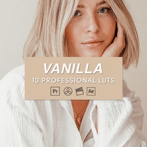 10 Vanilla Video Editing LUTs | Adobe Premiere Pro LUTs Pack, LUTs for Final Cut Pro, Video Presets for DaVinci Resolve Vlog
