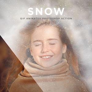 Animated Snow and Fog Photoshop Action, Realistic Snow Animation Effects, Christmas Snow Effect, Winter Snow overlays, Photoshop Actions