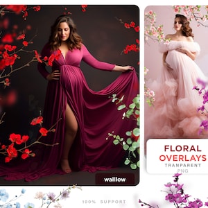 Floral branch photo backdrop overlays Flower branch maternity digital backdrop overlay flowers blooming branch spring Photoshop overlay PNG