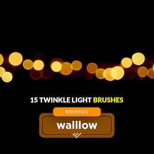Twinkle Light Photoshop Brushes, Cake Smash Bokeh Light Brush, Fairy Lights brush set, string lights bokeh effects for photo edits & designs