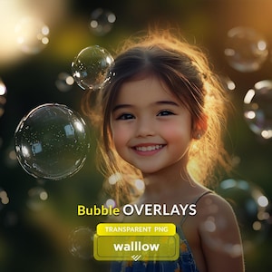 Realistic Bubble Overlays | Transparent PNG Bubbles for Photography & Design | Digital Bubble Effect Backgrounds | Soap Bubble PNG Clipart