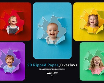 Ripped Paper PNG Overlays, Ripped Paper PNG Digital Photography Background, Maternity Digital Backdrops, Torn Paper Studio Photo Overlays