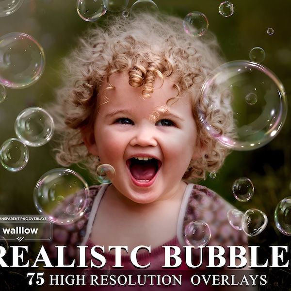 Bubble overlays, Realistic soap bubble overlay, floating bubbles, Blowing bubbles, Bubble overlay photoshop, overlay, Rainbow bubble overlay