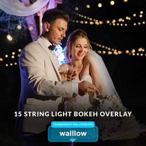 15 String Light Bokeh Overlay, Photo editing, Photoshop overlays, png overlays,  photo overlays, Digital download, Photo Effects, Overlays