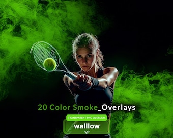 Colored Smoke Photo Overlays, Color smoke Transparent PNG Photoshop overlay set for Sports Photography (Digital Download)