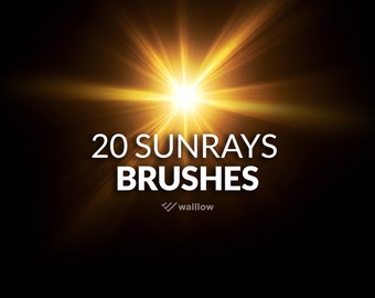 20 Sunlight Photoshop brushes, Sunbeam brushes, sun brushes, sun rays brushes, natural light, Photoshop digital brush kit for photographer