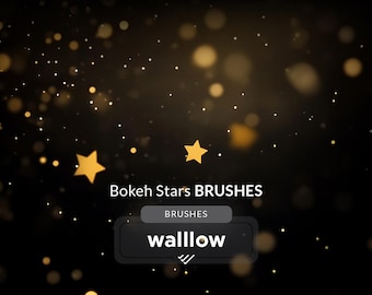 Bokeh Stars Photoshop Brushes, Glitter Bokeh Star Photoshop Effect for Designs and Photo edits, Christmas bokeh star lights digital brush