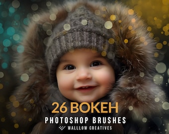 Christmas Bokeh Lights Photoshop Brushes, Holiday Sparkle & Glow Effects, Festive Light Overlays for Photos, Christmas Glow Photoshop Brush