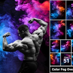 Color Smoke & Fire Overlays | Backdrops | Vibrant Colorful Fog Effect | Digital Smoke Effect for Photoshop, Canva, Art