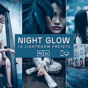 10 Night Glow Presets | Mobile & Desktop Lightroom PRESETS | Professional Preset for Photography | Dark Outdoor Presets
