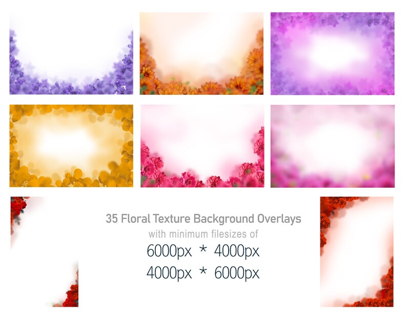 35 Floral Texture Background Overlays Transparent Photo Etsy