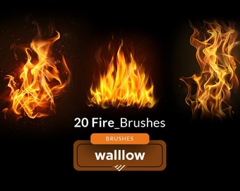 Pinceles de Photoshop Fuego, conjunto de pinceles de Photoshop con efecto de fuego realista para edición de fotos, imágenes prediseñadas de fuego, fuego digital y llamas, pinceles de fotografía
