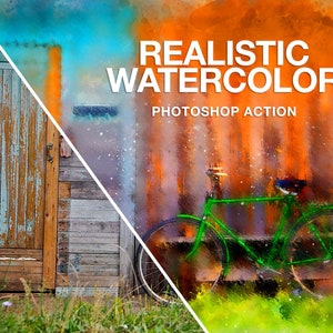 Realistic Watercolor Painting Photoshop Action | Digital Download ...