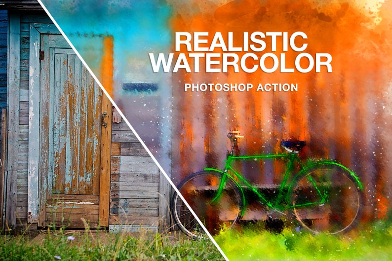 Realistic Watercolor Painting Photoshop Action | Digital Download ...