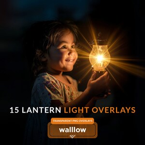May include: A young girl smiles as she holds a lantern with a bright light shining from it. The lantern is made of glass and has a metal frame. The background is dark.