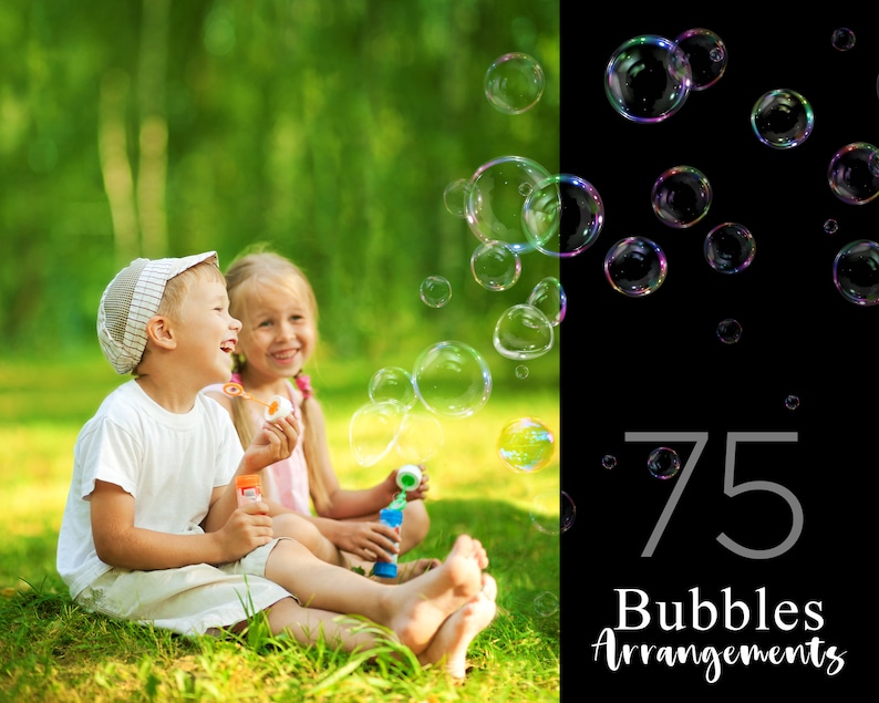 75 Realistic bubble overlays, Soap bubble overlays, floating bubbles, photoshop overlays, Blowing bubbles, Realistic bubble overlay