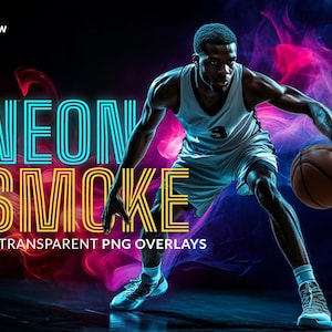 PNG Smoke Overlay Set, Neon smoke Photoshop Overlays, Smoke Backgrounds For Sports Photos, sports banners, custom posters, Sublimation
