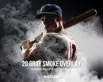 Realistic Smoke and Fog PNG Overlays, Sports Photography Photoshop Overlay Set with Transparent Background (Digital Download)