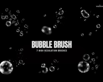 7 Water Bubble Photoshop Brushes ABR, Floating Soap Bubble Stamp, Realistic Liquid Bokeh FX, Underwater Fitness Composite (Digital Download)