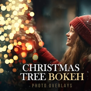 Christmas tree bokeh overlay, Christmas tree light bokeh PNG photoshop overlays, Lighted tree bokeh photo overlay, sparkles light overlays