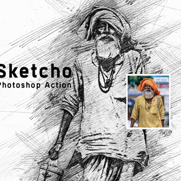 Realistische Bleistiftskizze Photoshop-Aktion | Bleistiftzeichnungseffekt Photoshop-Aktion | Photoshop-Kunstwerk | Photoshop-Aktionen für digitale Skizzen